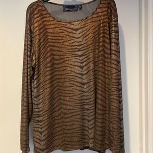 Nice Susan Graver Animal Print Tunic Top 1X